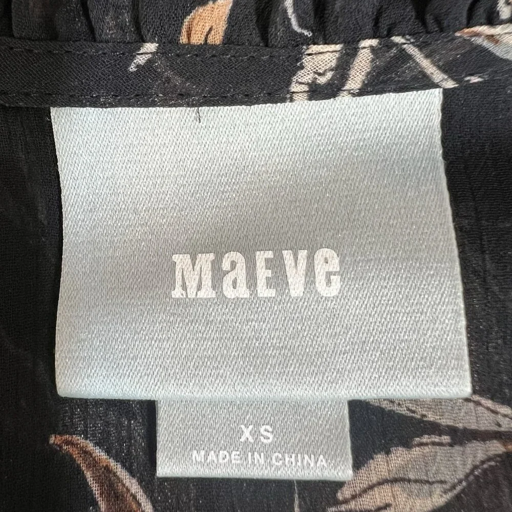 Anthropologie Maeve Odette Floral Peasant Blouse Size XS Bell Sleeves Lined - Picture 6 of 13